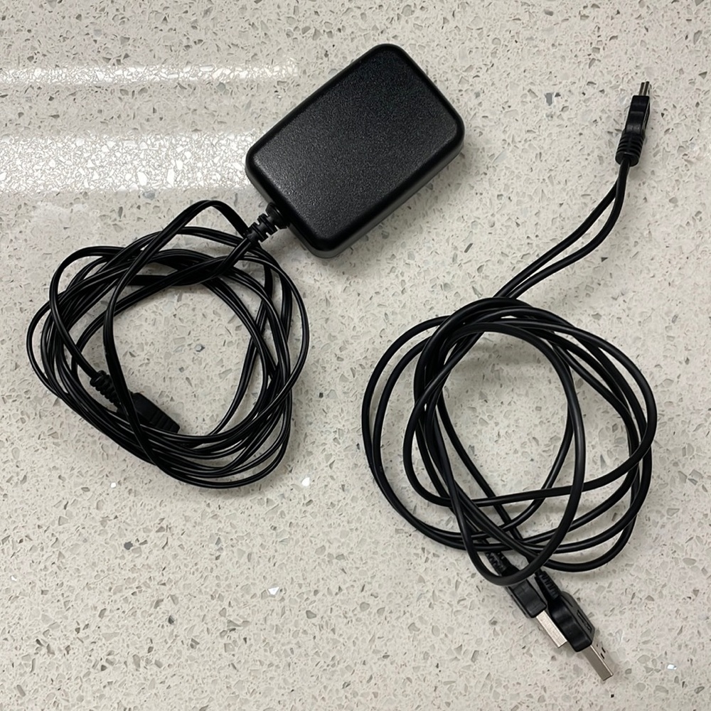 Bundle of 2 Standard USB Mini B Cable Chargers (1 Wall Plug & 1 Dual 2-USB Plug)